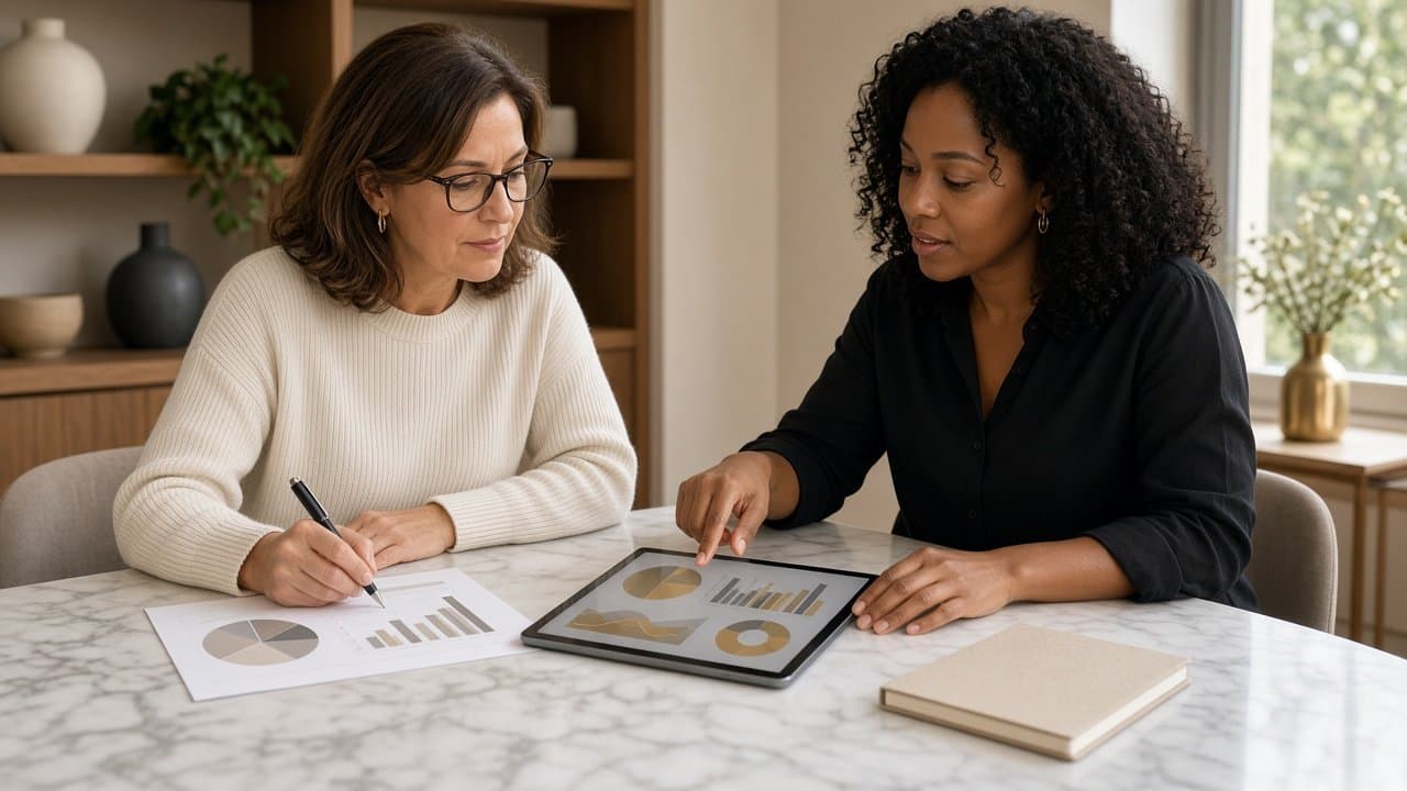 Consultants reviewing a growth plan with a client